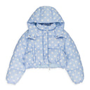 POLKA DOT PUFFER COAT PURPLE/WHITE DOWN PUFFER