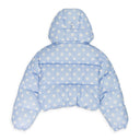 POLKA DOT PUFFER COAT PURPLE/WHITE DOWN PUFFER
