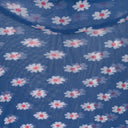 BLUE FLOWER PRINTED MESH TURTLENECK SWEATER