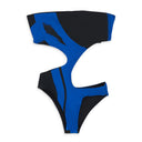 BLUE/BLACK ONE-PIECE SWIMSUIT