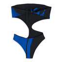 BLUE/BLACK ONE-PIECE SWIMSUIT