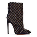 INDIGO METAL STUDS HEELS
