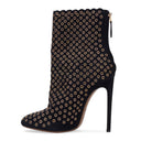 INDIGO METAL STUDS HEELS