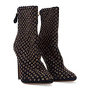 INDIGO METAL STUDS HEELS