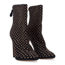 INDIGO METAL STUDS HEELS