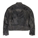 BLACK DISTRESSED BIKER LEATHER JACKET