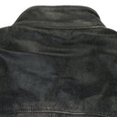 BLACK DISTRESSED BIKER LEATHER JACKET