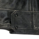 BLACK DISTRESSED BIKER LEATHER JACKET