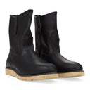 BLACK PULL ON CASUAL BOOTS