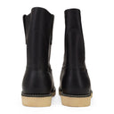 BLACK PULL ON CASUAL BOOTS