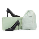 BLACK LEATHER 'FOR WALKING' HEELS