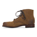 TAN LACE UP ANKLE BOOTS