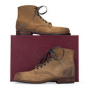 TAN LACE UP ANKLE BOOTS