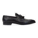 BLACK NERO LEATHER FRONT TASSLE DRESS SHOES