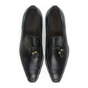 BLACK NERO LEATHER FRONT TASSLE DRESS SHOES