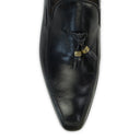 BLACK NERO LEATHER FRONT TASSLE DRESS SHOES