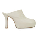 WHITE BOLD LEATHER MULES