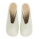 WHITE BOLD LEATHER MULES