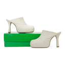 WHITE BOLD LEATHER MULES