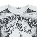 WHITE JERSEY LONG SLEEVE "DENTELLE TROMPE L'OEIL" PRINT T-SHIRT