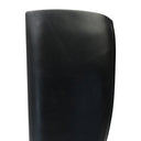 BLACK LEATHER BLOCK KNEE-HIGH BOOTS