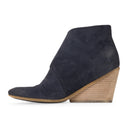BLUE DISTRESSED CALF SKIN LEATHER BOOTS