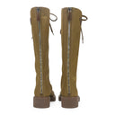 COMBAT LOGO TALL BOOTS BROWN KNEE-HIGH BOOTS