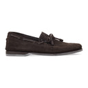 BROWN TIE FRONT LOAFERS