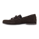 BROWN TIE FRONT LOAFERS