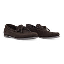 BROWN TIE FRONT LOAFERS