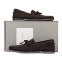 BROWN TIE FRONT LOAFERS