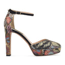 MULTICOLOR RHINESTONE PATTERN HEELS