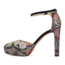 MULTICOLOR RHINESTONE PATTERN HEELS