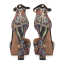 MULTICOLOR RHINESTONE PATTERN HEELS