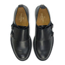 BLACK DOUBLE MONKSTRAP LEATHER DRESS SHOES