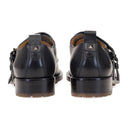 BLACK DOUBLE MONKSTRAP LEATHER DRESS SHOES