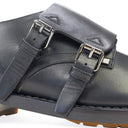 BLACK DOUBLE MONKSTRAP LEATHER DRESS SHOES