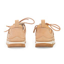 BEIGE NATURAL LACE UP SNEAKERS