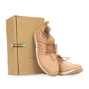 BEIGE NATURAL LACE UP SNEAKERS