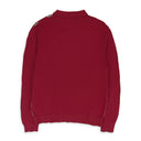 BURGUNDY CHAIN HALF ZIP KNIT SWEATER