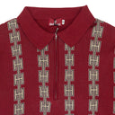 BURGUNDY CHAIN HALF ZIP KNIT SWEATER