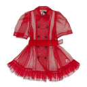 RED TULLE LITTLE TRENCH COAT
