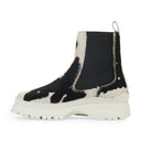 WHITE COWPRINT NICO ANKLE BOOTS