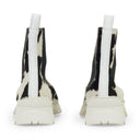 WHITE COWPRINT NICO ANKLE BOOTS