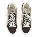 BROWN/WHITE LOW TOP SNEAKERS