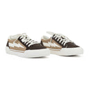 BROWN/WHITE LOW TOP SNEAKERS