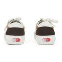 BROWN/WHITE LOW TOP SNEAKERS