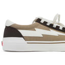 BROWN/WHITE LOW TOP SNEAKERS