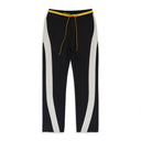 BLACK/CREAM CURVE PANEL TRACK PANTS