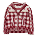 RED/WHITE WIM HAND CROCHET BLAZER